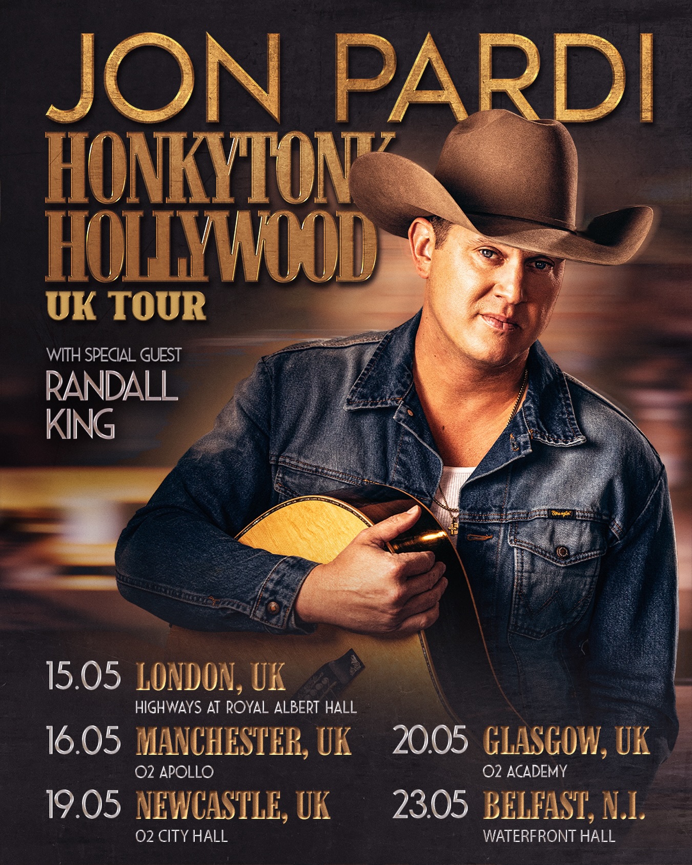 Jon Pardi Honkytonk Hollywood Tour Poster 2026